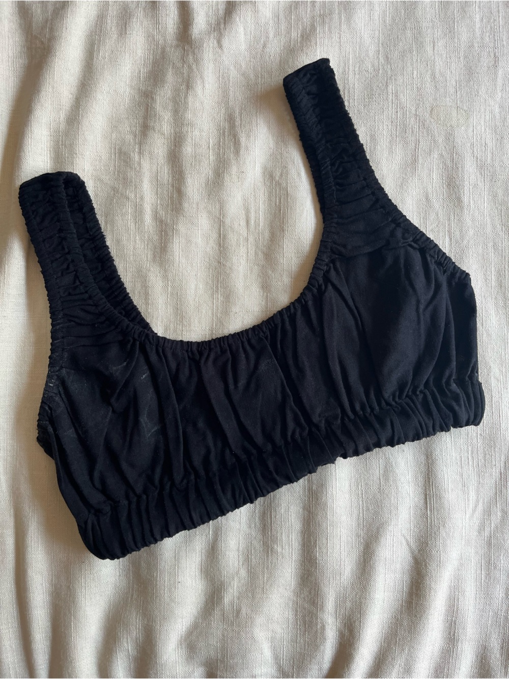 OZMA Sophie Raw Silk Bra Top Black medium